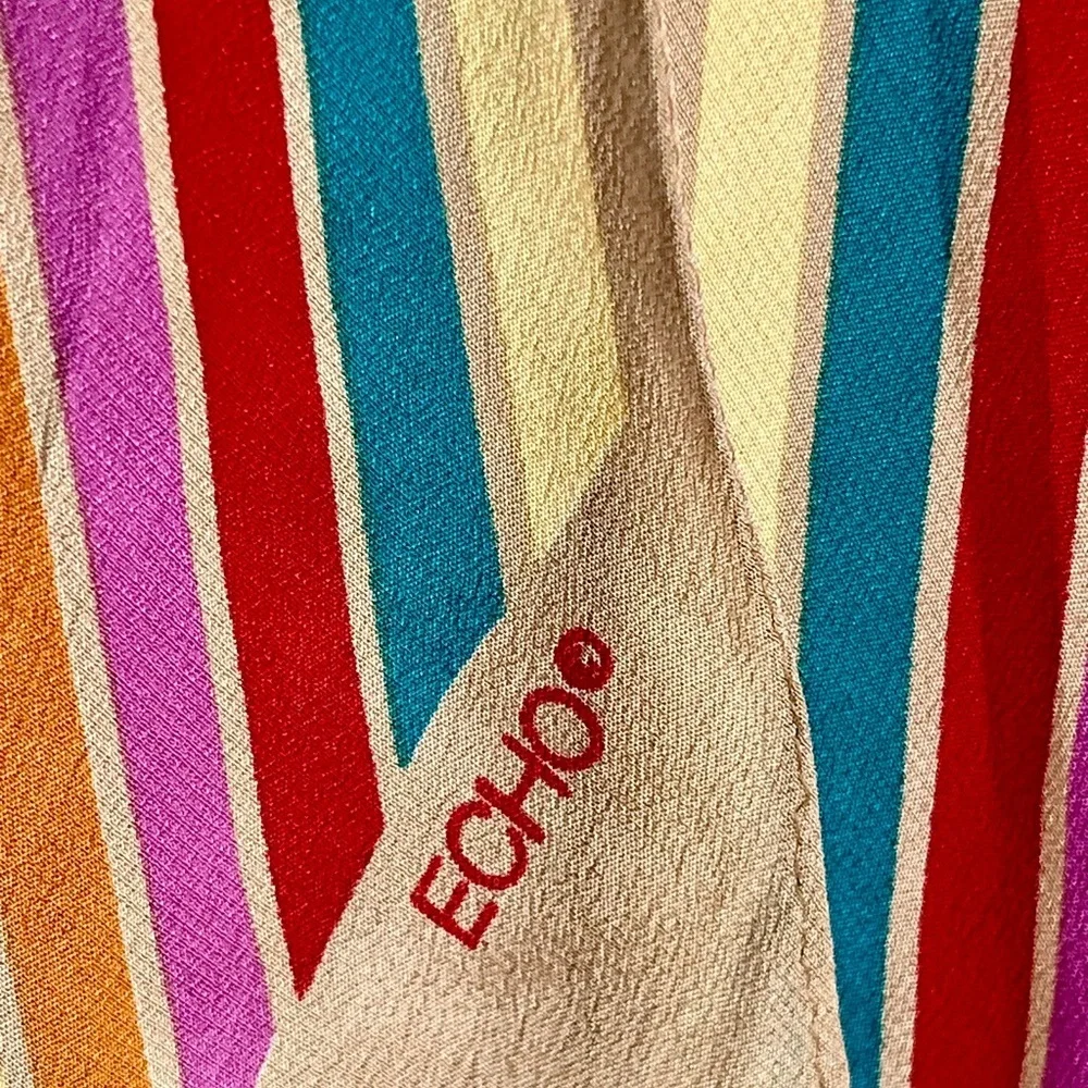 Colorful Striped silk scarf 7/56 inches